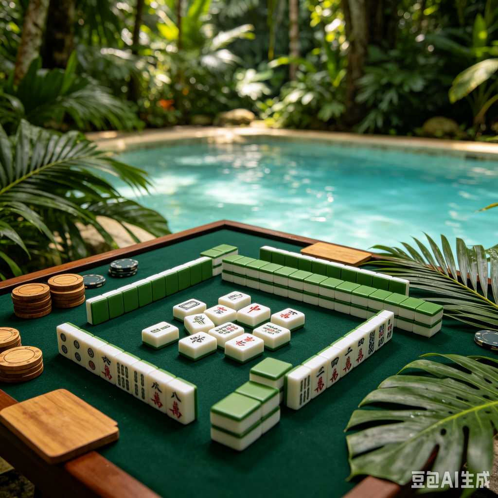 carved pattern mahjong set